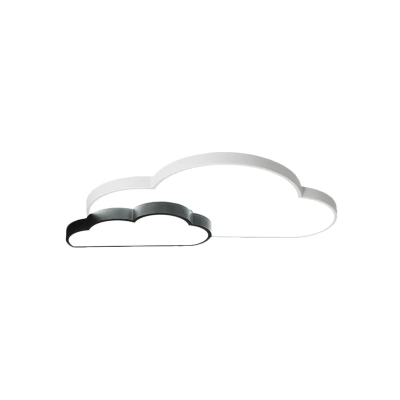 Luminaire encastré en forme de nuage noir et blanc, éclairage encastré en métal à LED nordique en lumière blanche/chaude C...