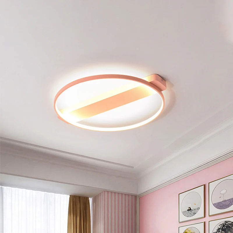 Luminaire encastré à LED pour chambre d'enfant de 18 "/22" de largeur, jaune macaron/rose/gris, luminaire proche du plafon...