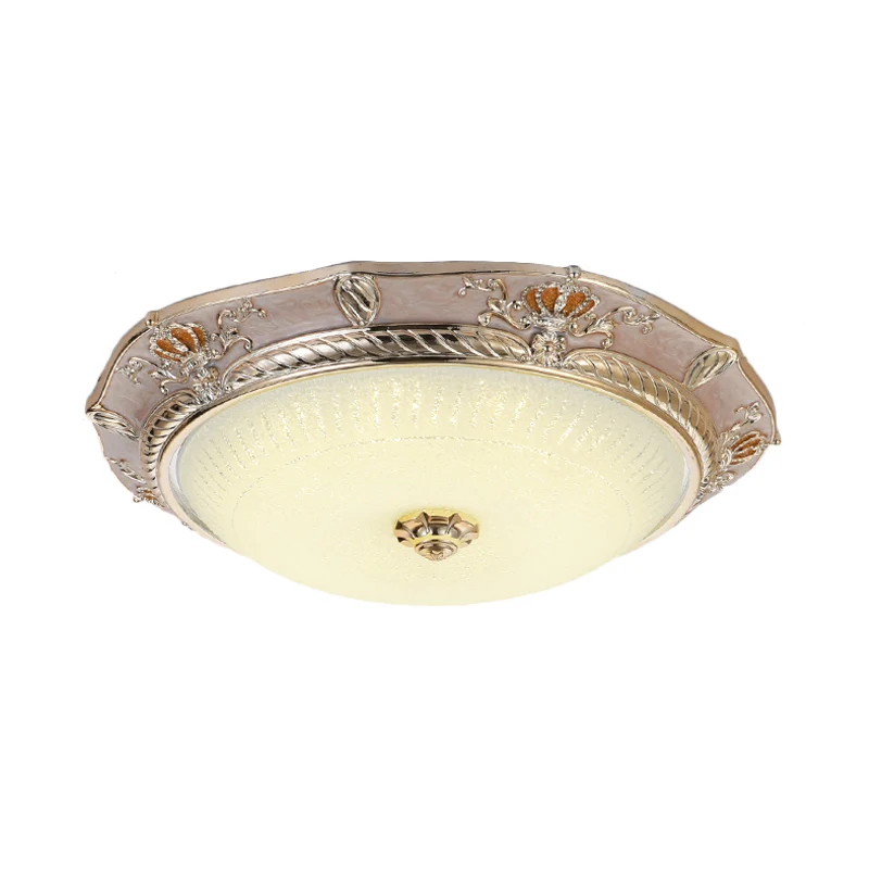Luminaire encastré LED traditionnel en résine, couronne, abricot/vert, pour chambre à coucher Clearhalo