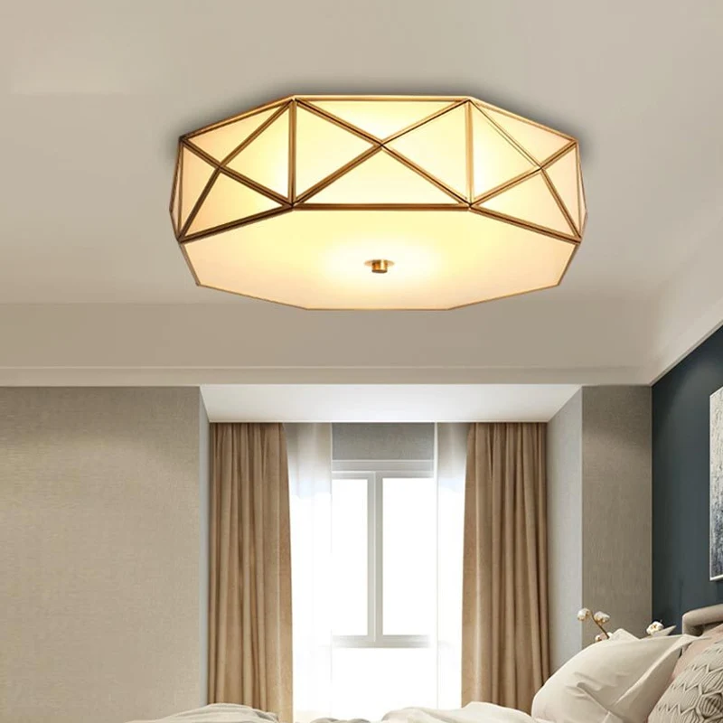 Luminaire encastré octogonal à 3/4/6 lumières, plafonnier minimaliste en laiton et métal pour chambre à coucher, 14 "/16,5...