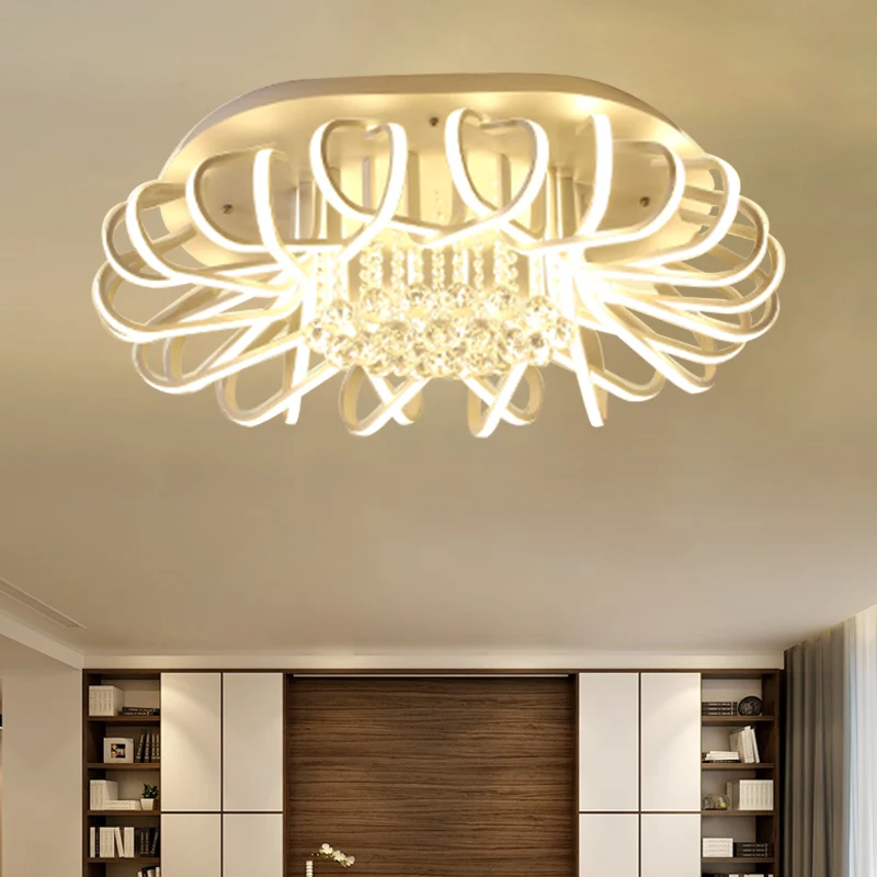 Luminaire encastré ovale en acrylique de 19,5 / 24,5 po de W, éclairage de plafond blanc moderne à LED avec accent de boul...