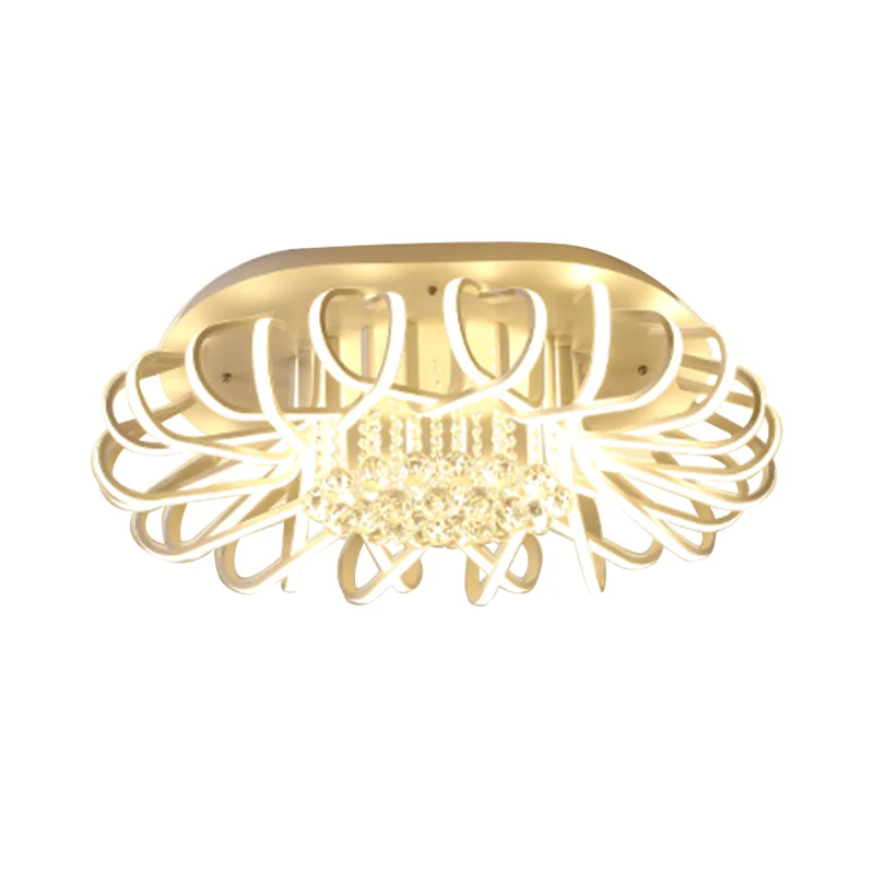 Luminaire encastré ovale en acrylique de 19,5 / 24,5 po de W, éclairage de plafond blanc moderne à LED avec accent de boul...