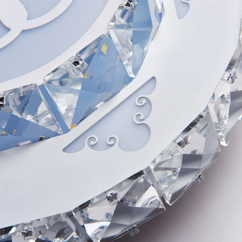 Luminaire encastré de plafond à LED blanc, luminaire moderne en forme de cœur aimant en cristal pour couloir en lumière bl...