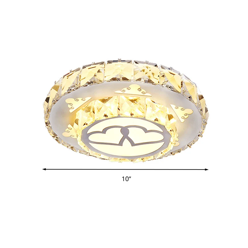 Luminaire encastré de plafond à LED blanc, luminaire moderne en forme de cœur aimant en cristal pour couloir en lumière bl...