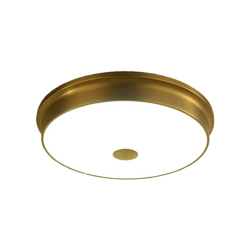 Luminaire encastré rond en verre blanc, éclairage de plafond LED traditionnel pour chambre à coucher, noir/or, 11"/12,5"/1...