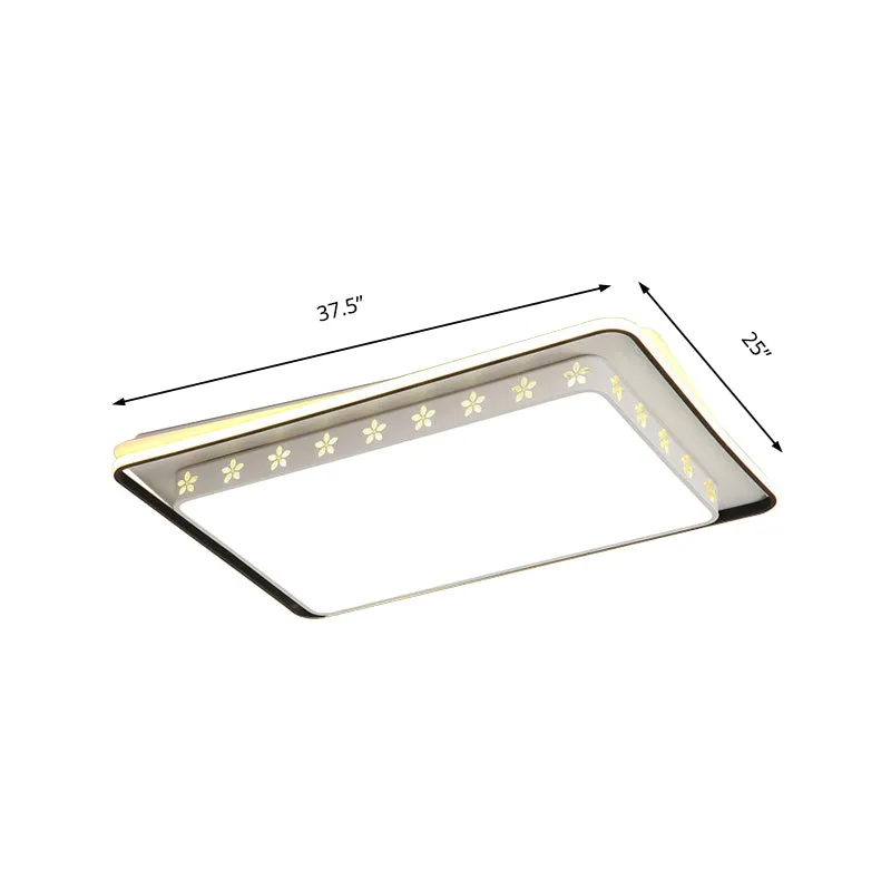 Luminaire encastré rond/rectangulaire en acrylique, plafonnier Led blanc moderne avec diffuseur encastré pour chambre à co...