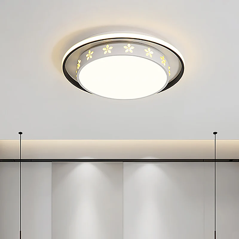 Luminaire encastré rond/rectangulaire en acrylique, plafonnier Led blanc moderne avec diffuseur encastré pour chambre à co...