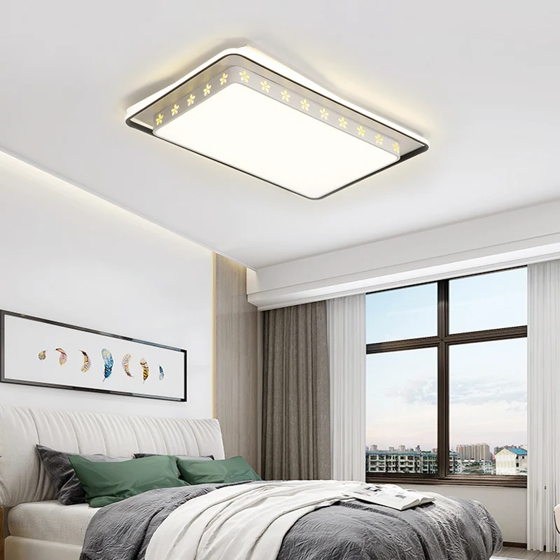 Luminaire encastré rond/rectangulaire en acrylique, plafonnier Led blanc moderne avec diffuseur encastré pour chambre à co...