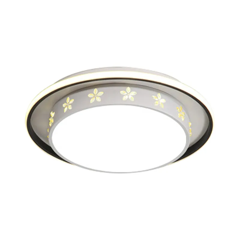 Luminaire encastré rond/rectangulaire en acrylique, plafonnier Led blanc moderne avec diffuseur encastré pour chambre à co...