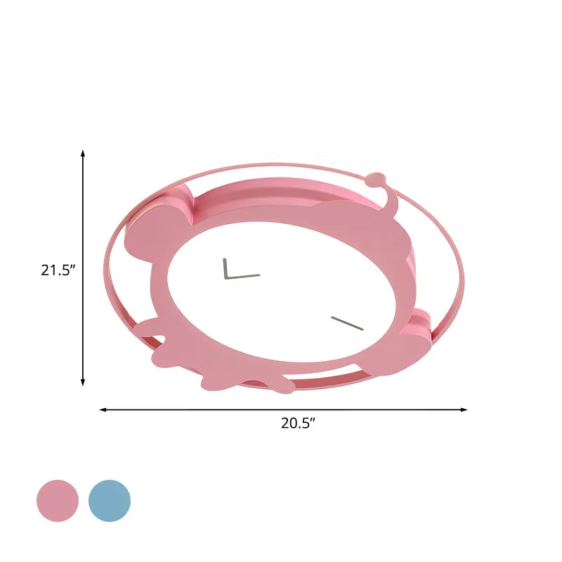 Luminaire monté au plafond en forme de singe, éclairage LED en acrylique de dessin animé pour chambre à coucher, rose/bleu...