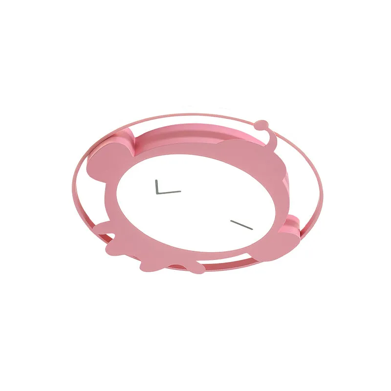 Luminaire monté au plafond en forme de singe, éclairage LED en acrylique de dessin animé pour chambre à coucher, rose/bleu...