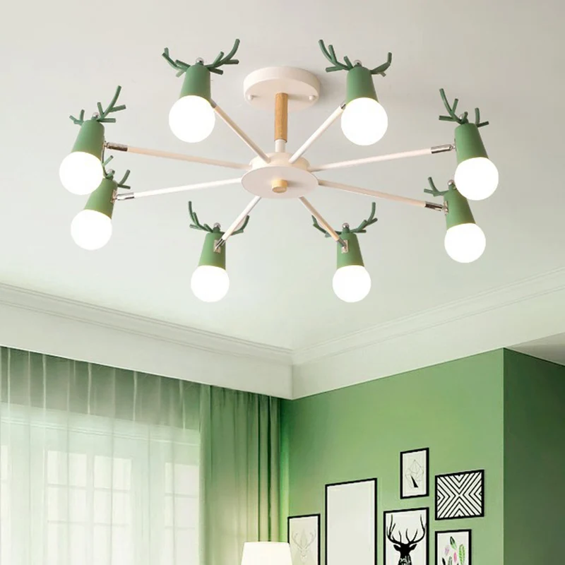 Luminaire monté au plafond en métal Antler Semi Mount Lighting Simplicity avec conception d'ampoule exposée Clearhalo