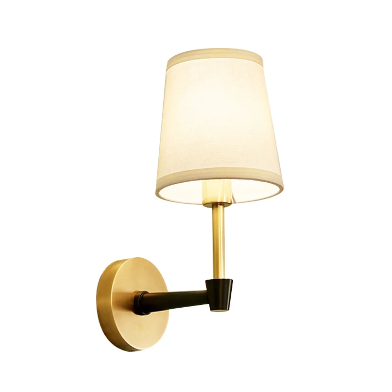 Luminaire mural conique traditionnel, applique murale en tissu à 1/2 ampoules, noir Clearhalo