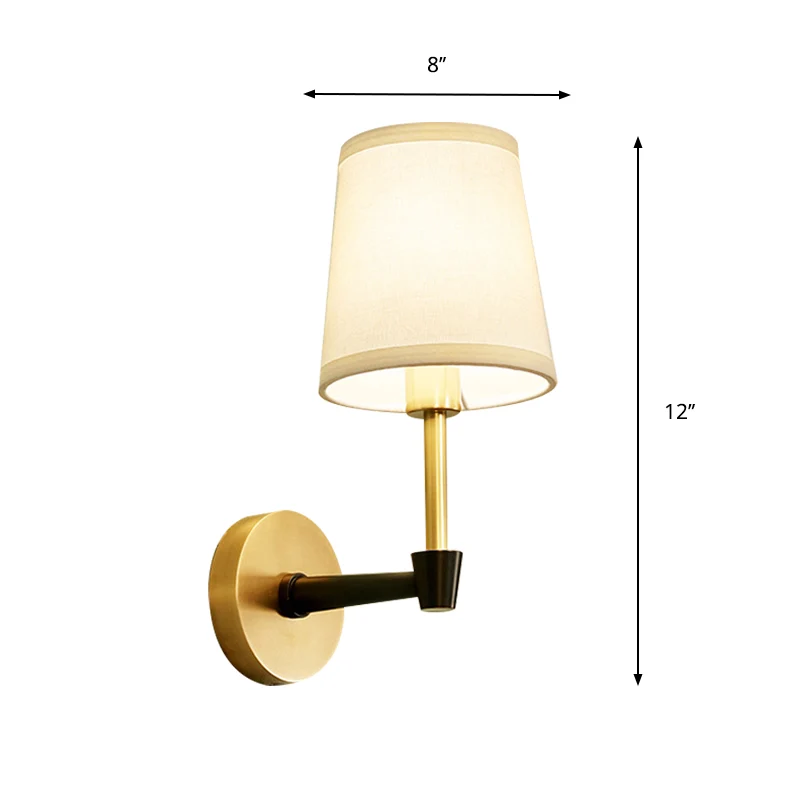 Luminaire mural conique traditionnel, applique murale en tissu à 1/2 ampoules, noir Clearhalo
