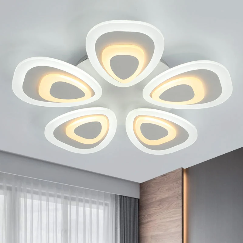 Luminaire de plafond en acrylique queue de paon, moderne, 3/5/9 lumières LED, lampe encastrée blanche, lumière chaude/blan...