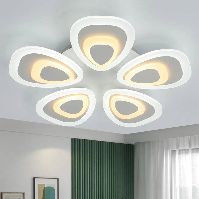 Luminaire de plafond en acrylique queue de paon, moderne, 3/5/9 lumières LED, lampe encastrée blanche, lumière chaude/blan...