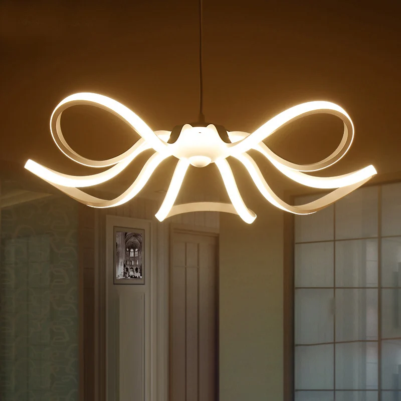 Luminaire de plafond LED en forme de pétale de Style moderne, luminaire de lustre en acrylique pour Restaurant Clearhalo
