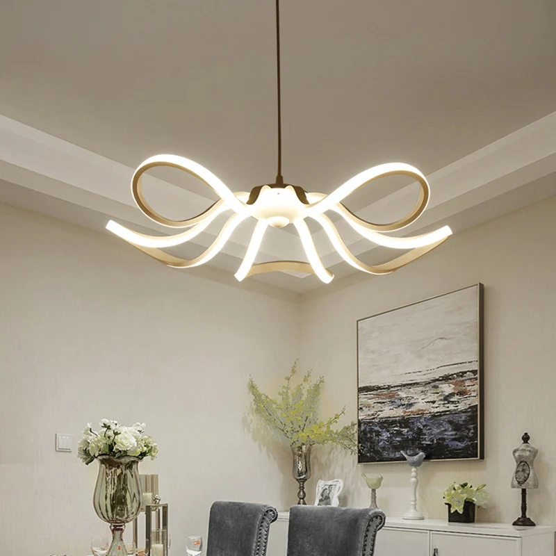 Luminaire de plafond LED en forme de pétale de Style moderne, luminaire de lustre en acrylique pour Restaurant Clearhalo