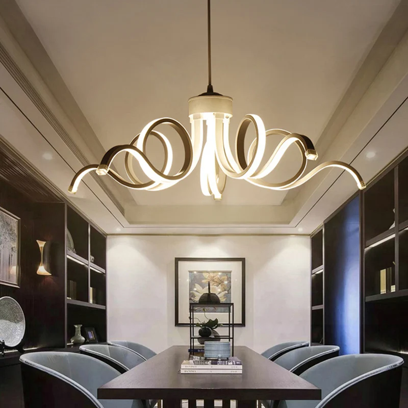 Luminaire de plafond LED en forme de pétale de Style moderne, luminaire de lustre en acrylique pour Restaurant Clearhalo