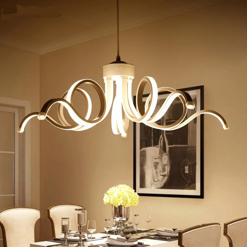 Luminaire de plafond LED en forme de pétale de Style moderne, luminaire de lustre en acrylique pour Restaurant Clearhalo
