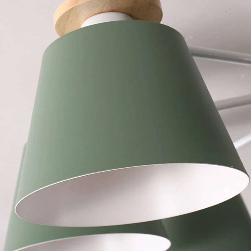 Luminaire semi-affleurant à seau Éclairage de plafond de salon en métal simple avec dessus en bois Clearhalo