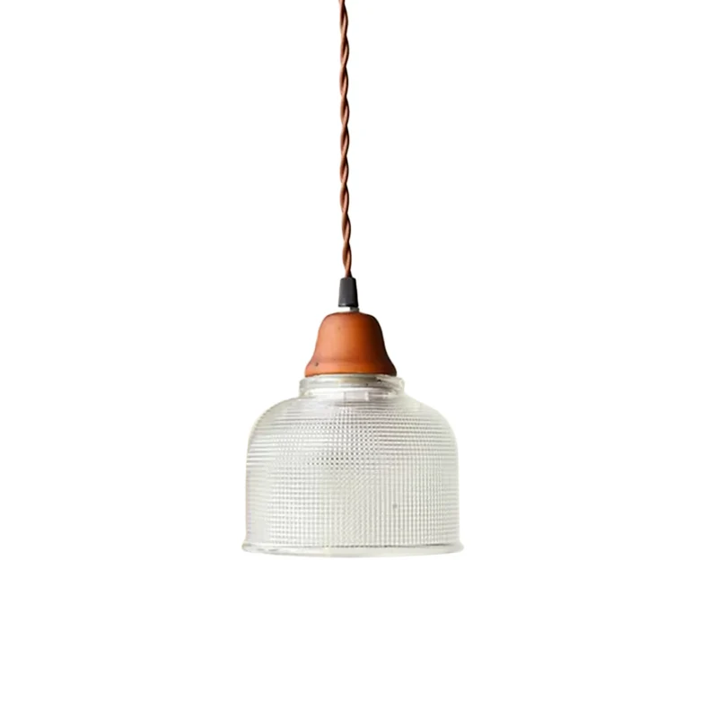 Luminaire suspendu Countryside Bowled, 5,5"/10,5" de large, 1 ampoule, plafonnier en verre à grille transparente, blanc Cl...