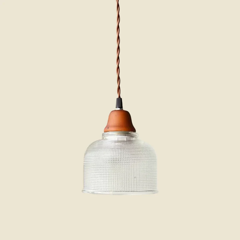 Luminaire suspendu Countryside Bowled, 5,5"/10,5" de large, 1 ampoule, plafonnier en verre à grille transparente, blanc Cl...