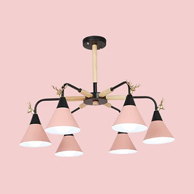 Luminaire suspendu en forme de corne de macaron, luminaire suspendu en métal pour chambre à coucher Clearhalo