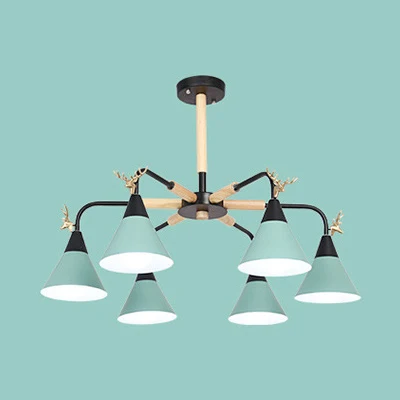 Luminaire suspendu en forme de corne de macaron, luminaire suspendu en métal pour chambre à coucher Clearhalo