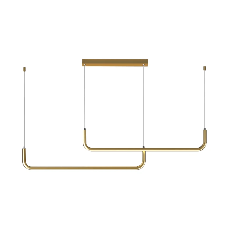 Luminaire suspendu linéaire en aluminium simplicité lampe LED noire/or suspendue au-dessus de la table à manger, largeur 3...
