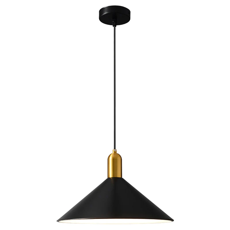 Luminaire suspendu en métal noir, luminaire suspendu de Style rétro en forme de cône Clearhalo