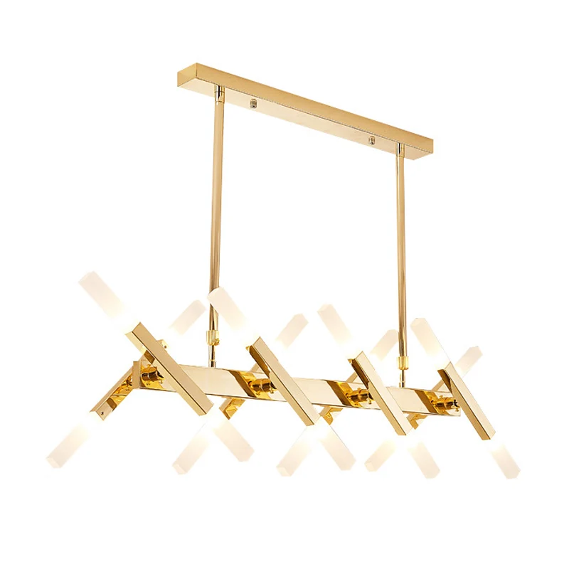 Luminaire suspendu pour îlot de salon à 16/20 lumières avec abat-jour en fer, plafonnier contemporain noir/or Clearhalo