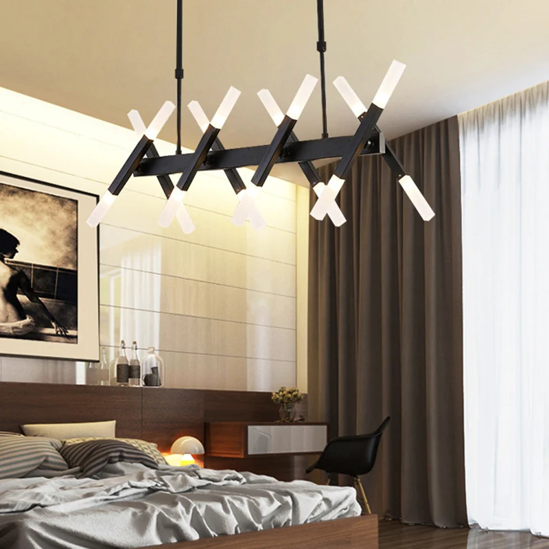 Luminaire suspendu pour îlot de salon à 16/20 lumières avec abat-jour en fer, plafonnier contemporain noir/or Clearhalo