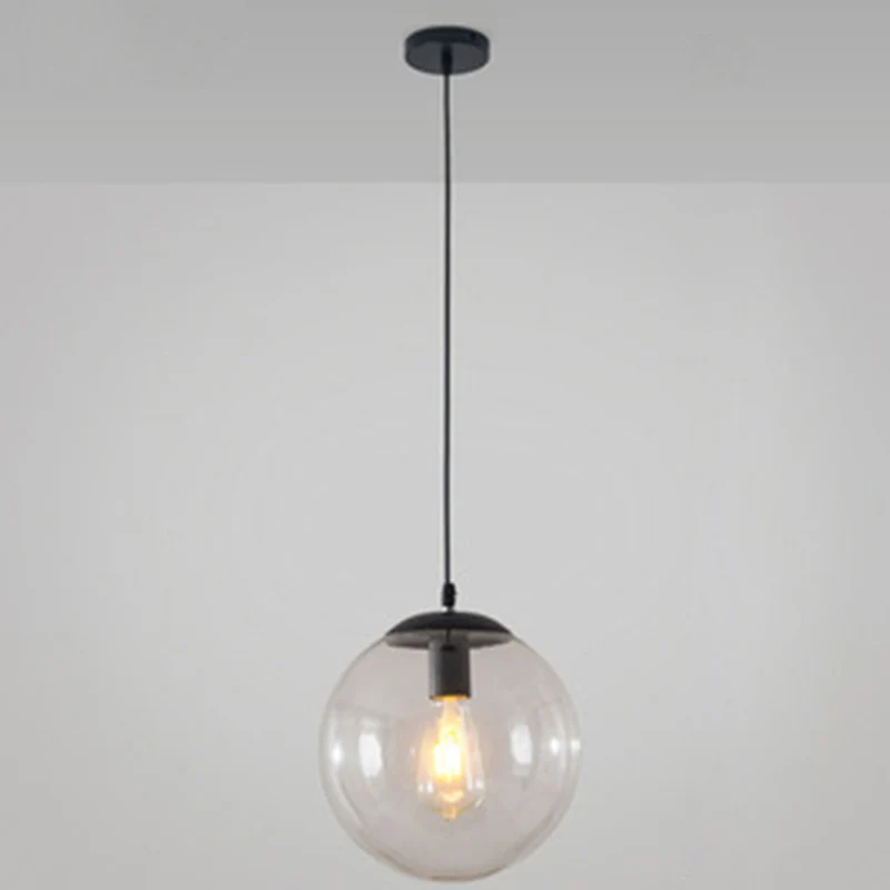 Luminaire suspendu de Restaurant, plafonnier suspendu de Style minimaliste avec abat-jour en verre orbe Clearhalo