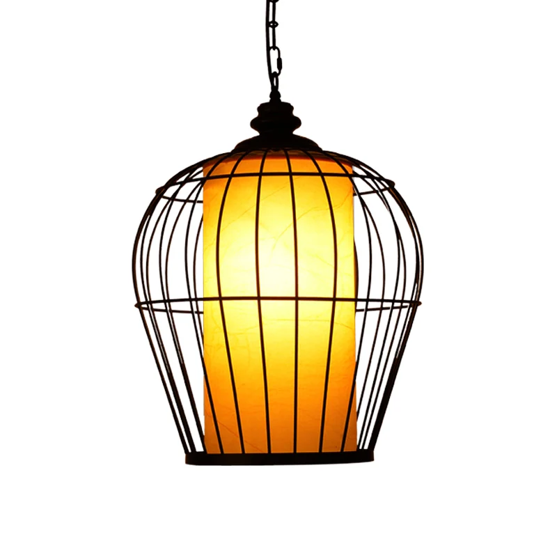 Luminaire suspendu simple noir, cadre en fer simple, Cage à oiseaux, luminaire suspendu Clearhalo
