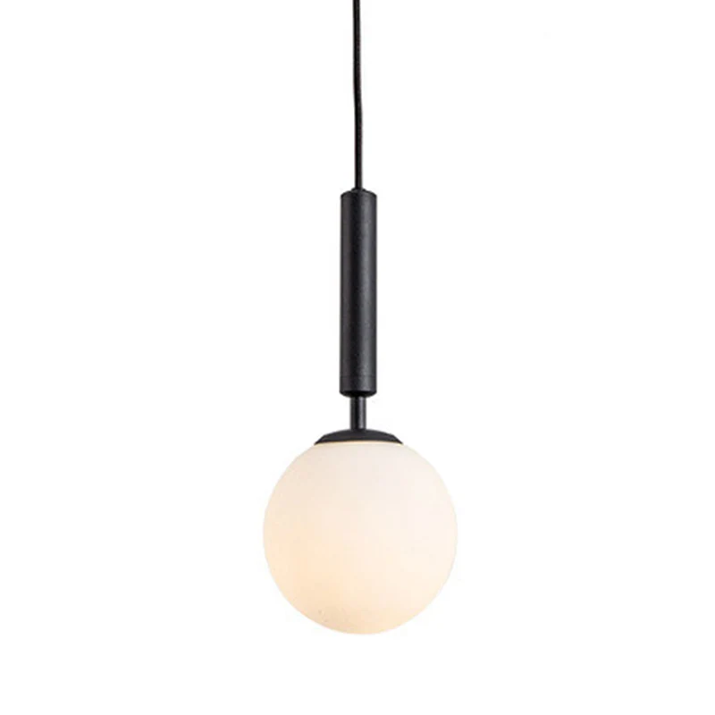 Luminaire suspendu sphère à 1 lumière, luminaire suspendu moderne en verre blanc du milieu du siècle pour Restaurant Clear...