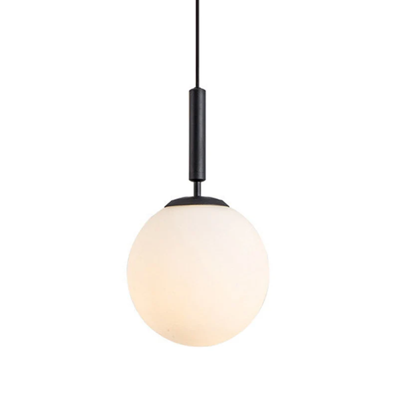 Luminaire suspendu sphère à 1 lumière, luminaire suspendu moderne en verre blanc du milieu du siècle pour Restaurant Clear...