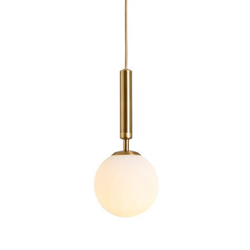 Luminaire suspendu sphère à 1 lumière, luminaire suspendu moderne en verre blanc du milieu du siècle pour Restaurant Clear...