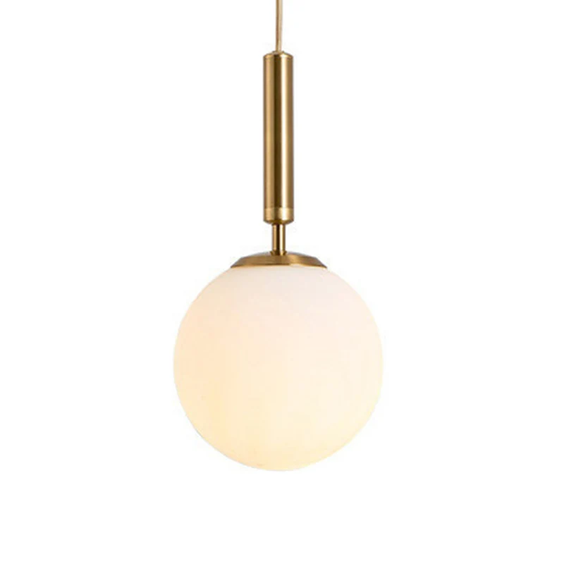Luminaire suspendu sphère à 1 lumière, luminaire suspendu moderne en verre blanc du milieu du siècle pour Restaurant Clear...
