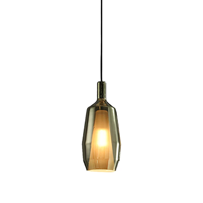 Luminaire suspendu tulipe moderne en verre vert, 1 tête, Kit de lampe suspendue pour salle à manger Clearhalo