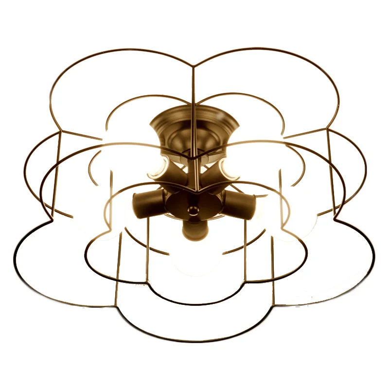 Luminaires semi-encastrés à fleurs, plafonnier en métal de Style industriel rétro pour chambre à coucher Clearhalo