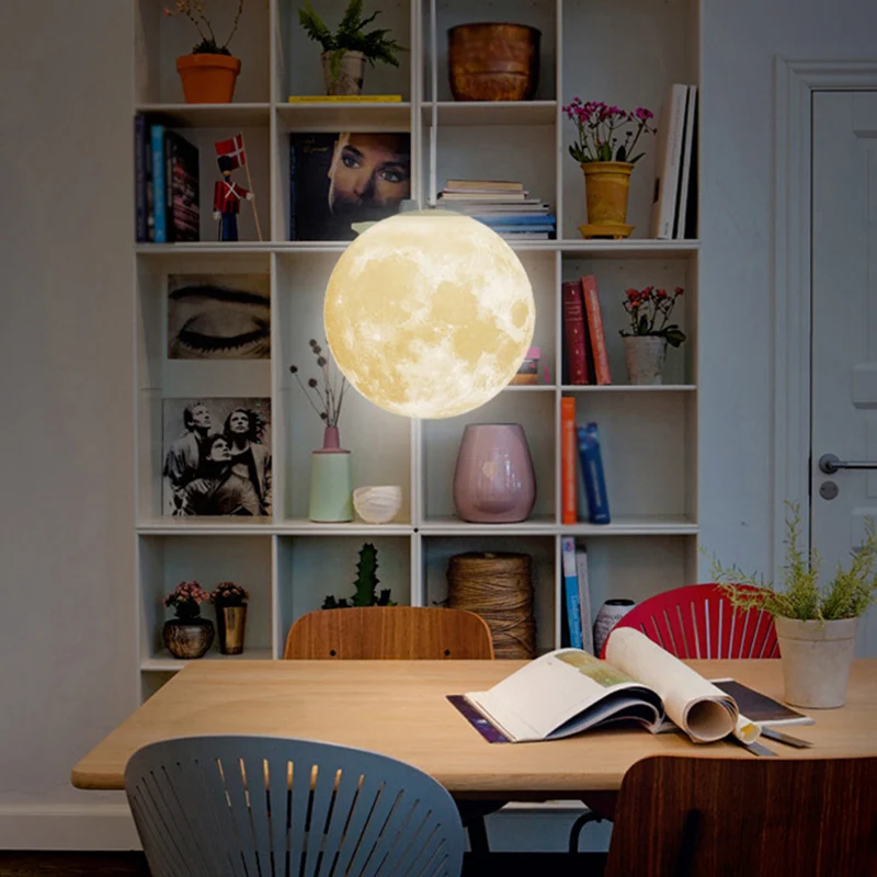 1 lumière lune suspendus luminaires simplicité Style nordique en plastique plafond suspension pour chambre Clearhalo