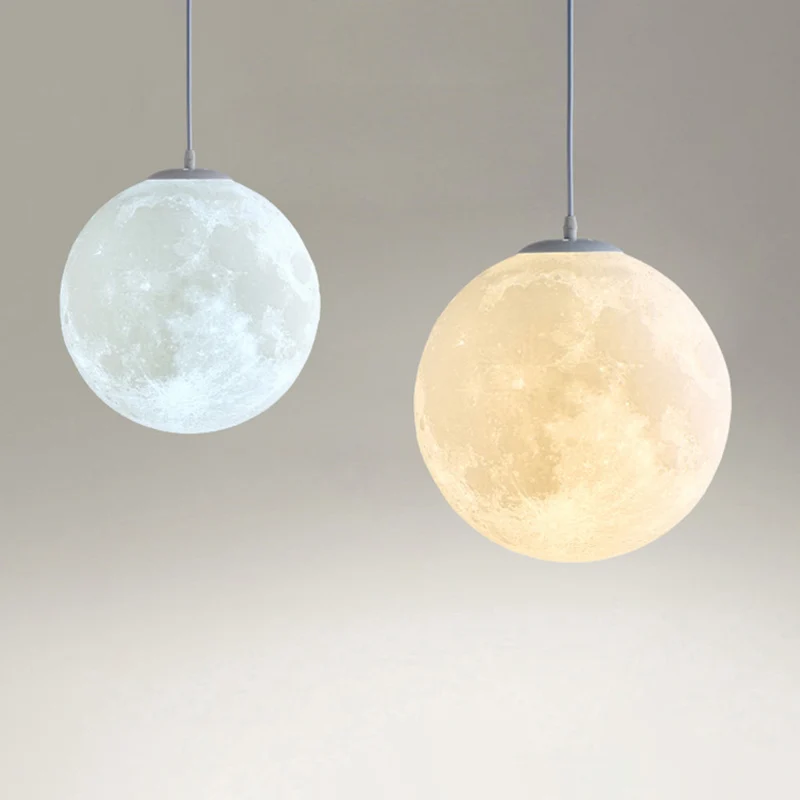 1 lumière lune suspendus luminaires simplicité Style nordique en plastique plafond suspension pour chambre Clearhalo