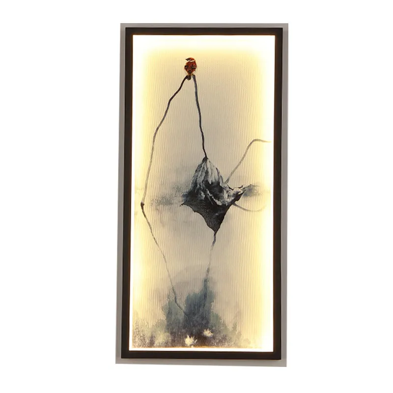 Lumière murale à feuilles séchées noires, éclairage mural en aluminium à LED d'asie pour la décoration Clearhalo