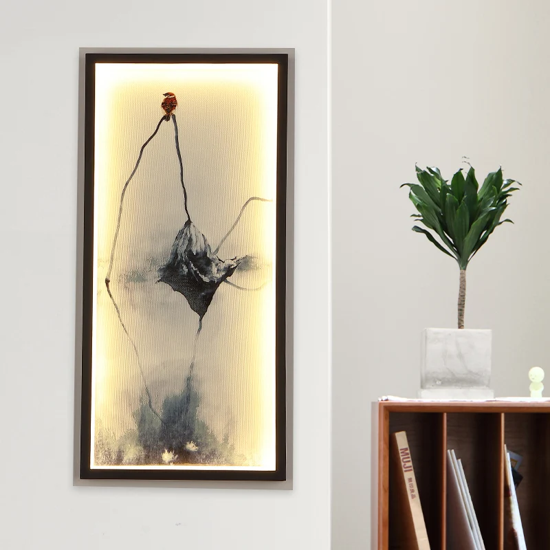 Lumière murale à feuilles séchées noires, éclairage mural en aluminium à LED d'asie pour la décoration Clearhalo