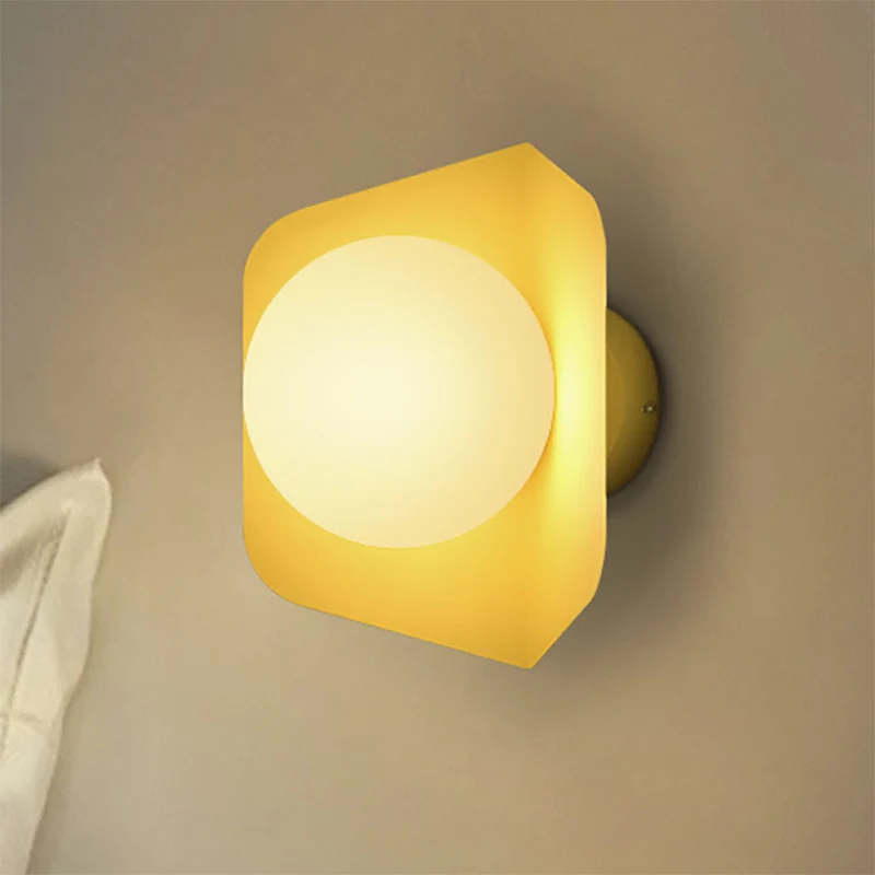 1 lumière orb ombre applique murale enfants métal verre applique lumière avec couleur bonbon pour chambre d'enfant Clearhalo