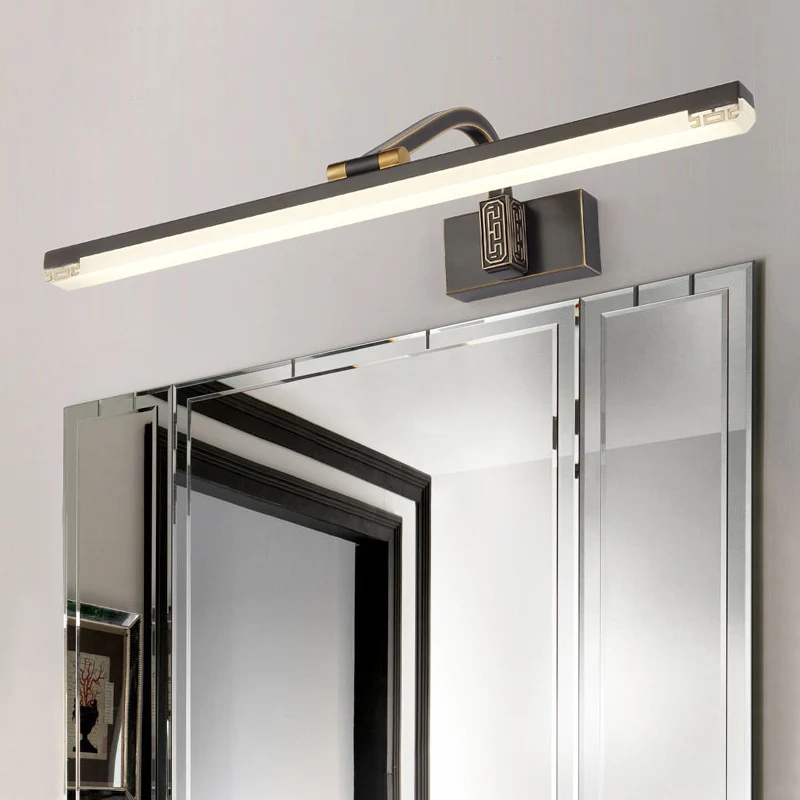 Lumière de vanité LED linéaire réglable, applique murale traditionnelle en acrylique, éclairage pour salle de bain Clearhalo