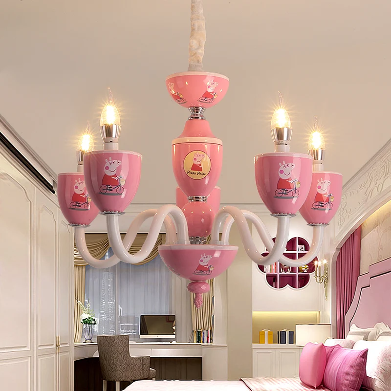 Lustre à bougie sans reproche de dessin animé, avec verre de voiture, 6 lumières suspendues, pour chambre de garçons et de...