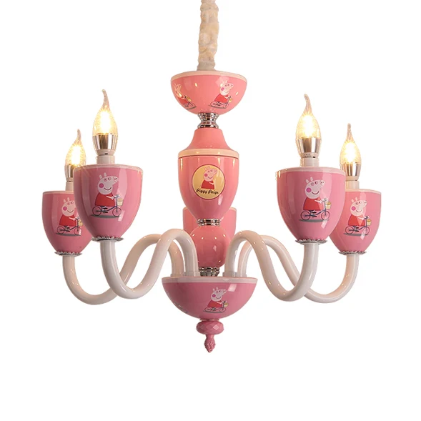 Lustre à bougie sans reproche de dessin animé, avec verre de voiture, 6 lumières suspendues, pour chambre de garçons et de...