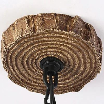 Lustre en corne de bois de cerf, style lodge, 3 lumières, éclairage suspendu en résine et bois Clearhalo